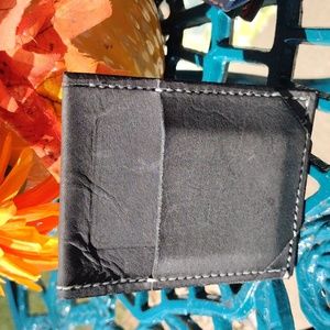Hand stitched grey card holder wallet